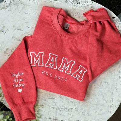 Custom Embroidered Mama Sweatshirt Gift Ideas For Christmas Family Gift