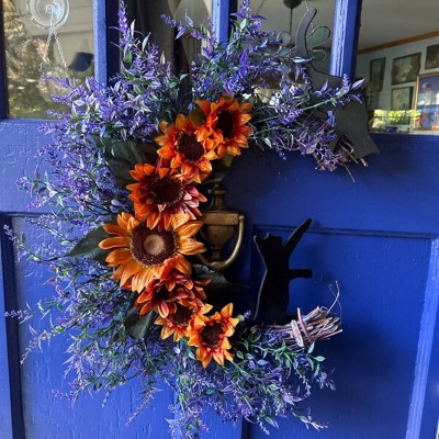 Christmas Black Cat Moon Wreath