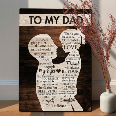 Personalized Gift For Dad From Daughter To My Dad Quote Wood Sign Father's Day Gift