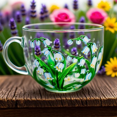 Personalized Birth Month Flower May Lily of the Valley Mug For Mom Grandma Gift