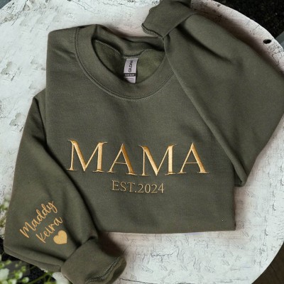 Custom Embroidered Mama Sweatshirt Gift Ideas For Christmas Family Gift