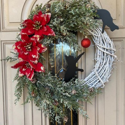 Christmas Black Cat Wreath
