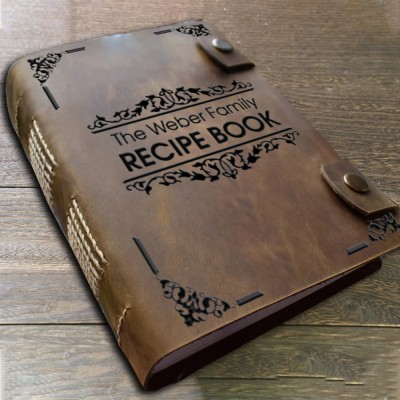 Personalized Leather Recipe Book For Mom Grandma Mother's Day Family Gift
