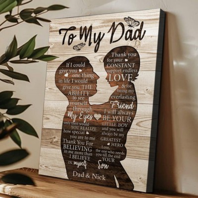 Personalized Gift For Dad From Son To My Dad Quote Wood Sign Father's Day Gift