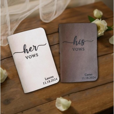 Personalized Leather His Her Vow Books for Couple Keepsake Anniversary Gifts
