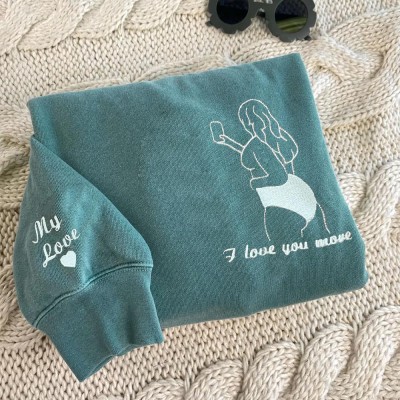 Custom Embroidered Portrait Photo Outline Sweatshirt For Couple Boyfriend Anniversary Valentine Gift Idea