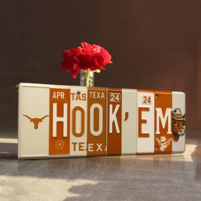 Hook ’Em License Plate Sign – Texas Longhorns Wall Art Game Day Decor Christmas Gift