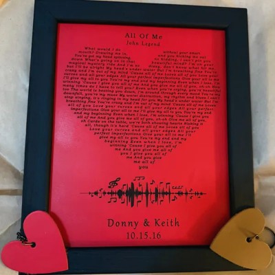 Personalized Leather Wedding Song Lyric Art Anniversary Gift For Wife Couple