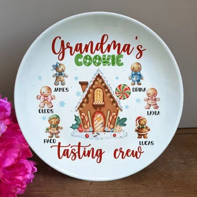 Personalized Christmas Platter Grandma's Favorite Cookies Gift from Grandchildren