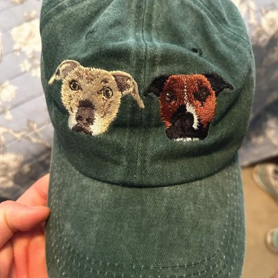 Custom Dog Face Photo Embroidered Cap For Pet Lover Memorial Keepsake Gift