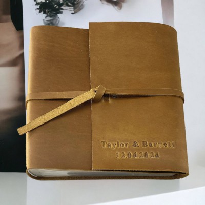 Our Adventure Book Personalized Leather Photo Album For Valentine's Day Anniversary Wedding Gift Ideas