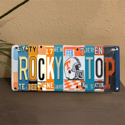 Rocky Top License Plate Sign – Tennessee Volunteers Wall Art Game Day Decor Christmas Gift