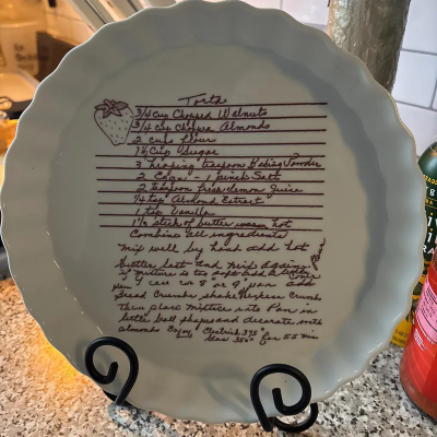 Personalized Handwritten Recipe Plate For Family Christmas Keepsake Gift