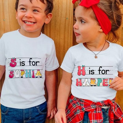 Personalized Back to School First Day of School Name Shirt For Kids