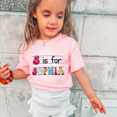 Personalized Back to School First Day of School Name Shirt For Kids