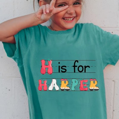 Personalized Back to School First Day of School Name Shirt For Kids