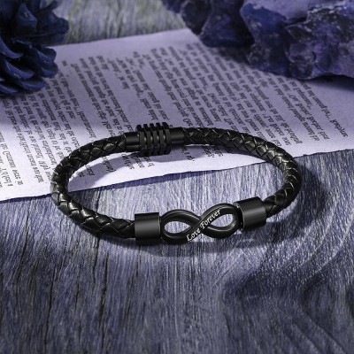 Custom Couple Bracelet with Engraved Text For Valentine's Day Christmas Gift Ideas