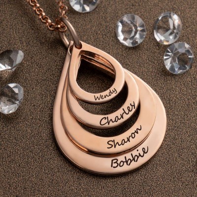 Custom Family Necklaces With Kids Names For Mother's Day Gift Ideas