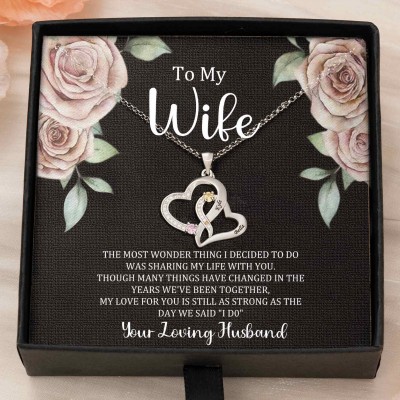 Custom Couple Names Heart Necklace With Birthstones Valentine's Day Gifts