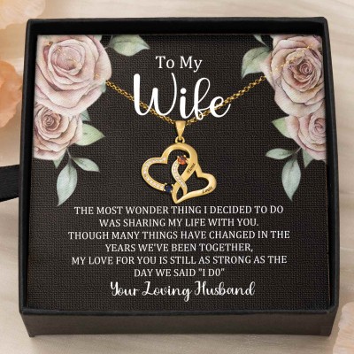 Custom Couple Names Heart Necklace With Birthstones Valentine's Day Gifts