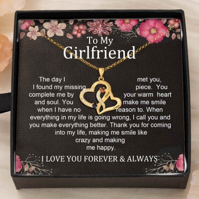 Custom Couple Names Heart Necklace With Birthstones Valentine's Day Gifts