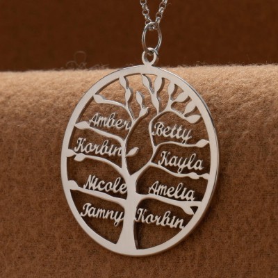 Custom Family Tree Necklaces With Kids Names For Mother's Day Gift Ideas