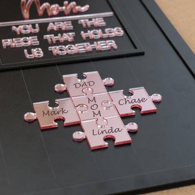 Custom Mom Puzzle Sign with Kids Name Piece For Mother's Day Gift