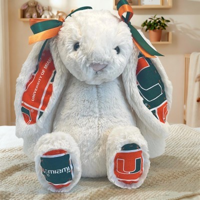 University of Miami Custom Collegiate Bunny Perfect Gift for Students Grads