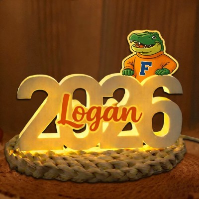 Personalized Graduation Light Box with School Mascot Custom Name LED Night Light Gift