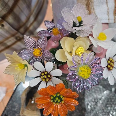Glass Birth Month Flower Jan to Dec Unique Mother's Day Gift For Mom or Grandma