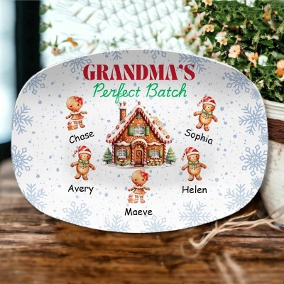 Personalized Christmas Platter Grandma's Perfect Batch Gift from Grandchildren
