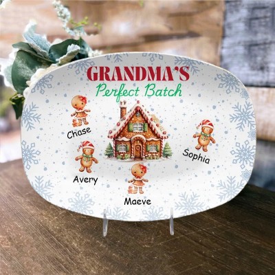 Personalized Christmas Platter Grandma's Perfect Batch Gift from Grandchildren