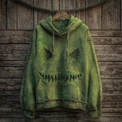 Halloween Spooky Monster Face Hoodie Spooky Season Gift