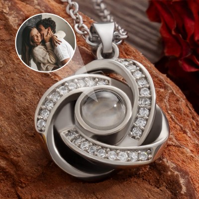 Personalized Knot Photo Projection Necklace For Soulmate