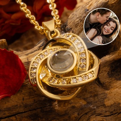 Personalized Knot Photo Projection Necklace For Soulmate