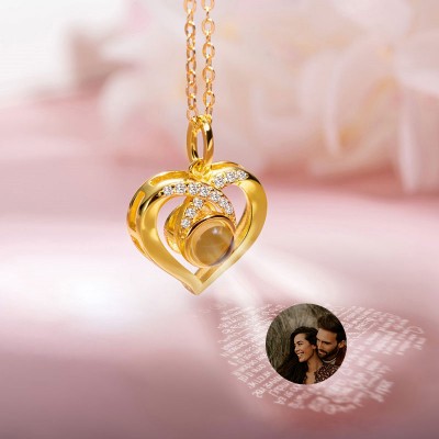 Personalized Heart Photo Projection Necklace For Soulmate Valentine's Day