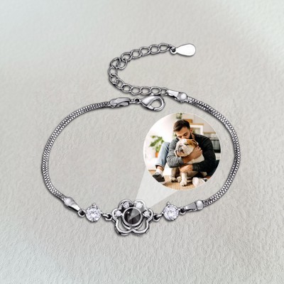 Personalized Photo Projection Bracelet With Picture Inside For Pet Lovers Gifts