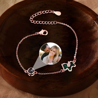 Personalized Projection Bracelet With Photo Inside For Couple Valentine's Day Gifts