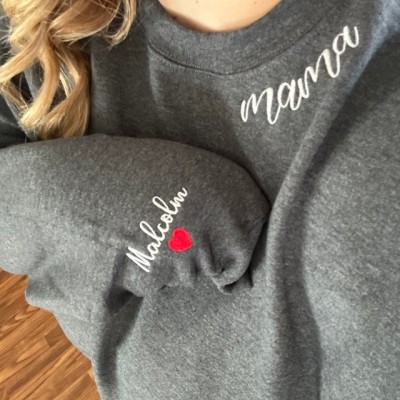 Custom Mama Embroidered Sweatshirt Hoodie Gift Ideas For Christmas Family Gift