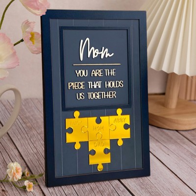 Custom Mom Puzzle Sign with Name Piece That Holds Us Together For Mother's Day Gift