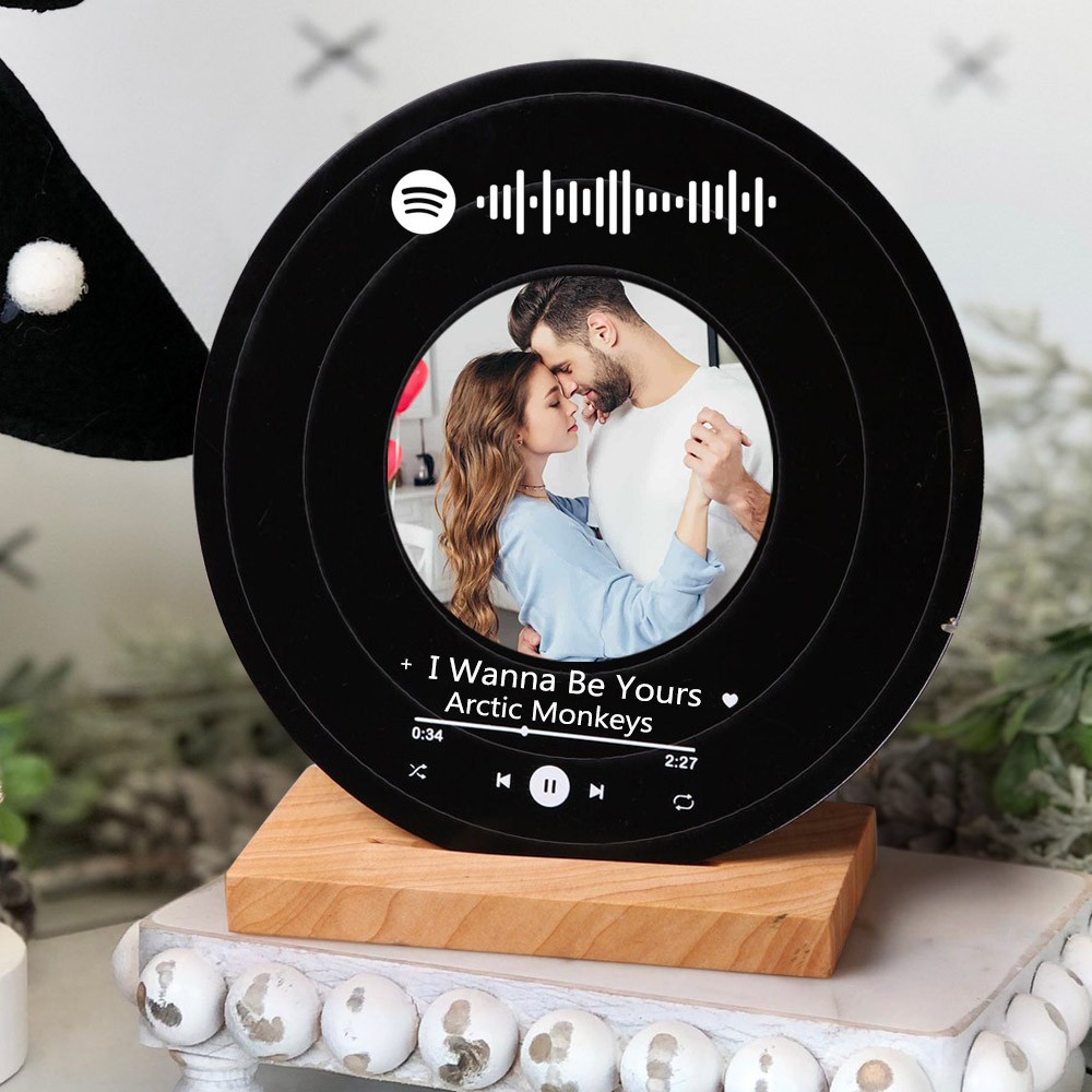 Personalised Vinyl Record with Photo Acrylic Song Plaque Anniversary Valentine's Day Gift For Girlfriend Boyfriend
