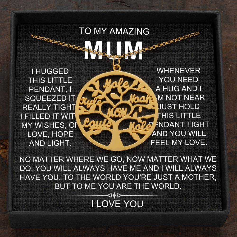 Custom Family Tree Necklaces With Kids Names For Mother's Day Gift Ideas