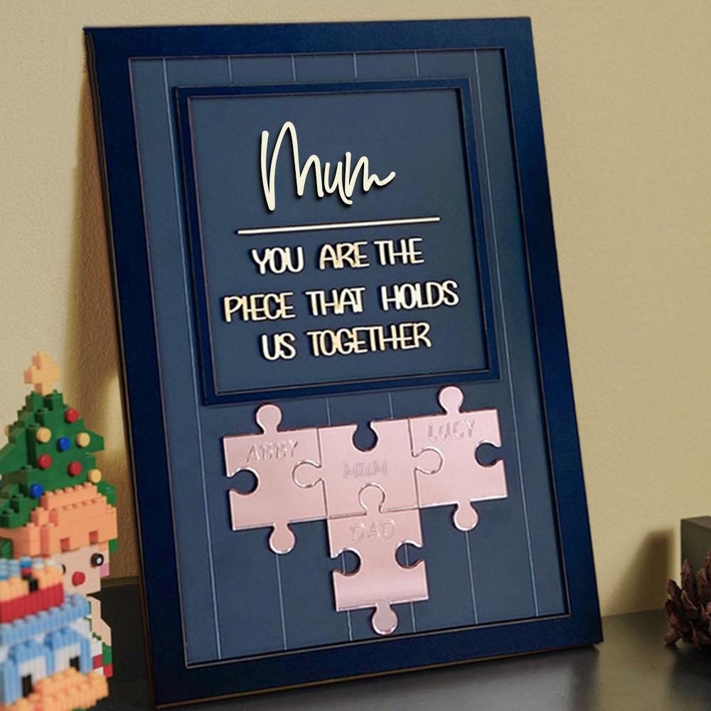 Custom Mum Puzzle Sign with Name Piece That Holds Us Together For Mother's Day Gift