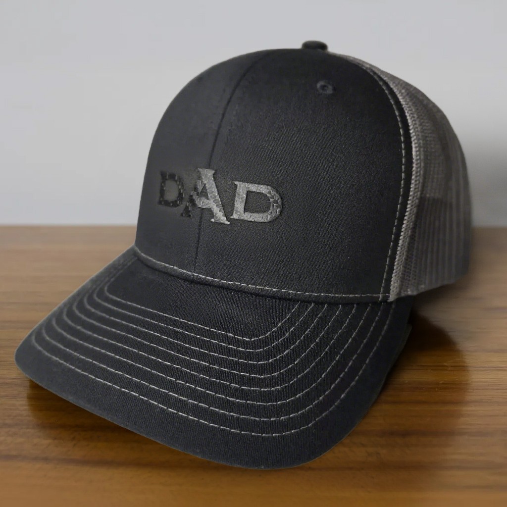 Custom Dad Leather Patch Trucker Hat For Him Father's Day Birthday Gift