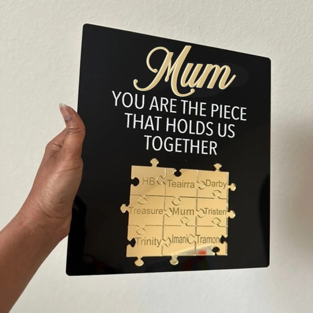 Personalised Mum Puzzle Sign Unique Wood Sign For Mother's Day Gift