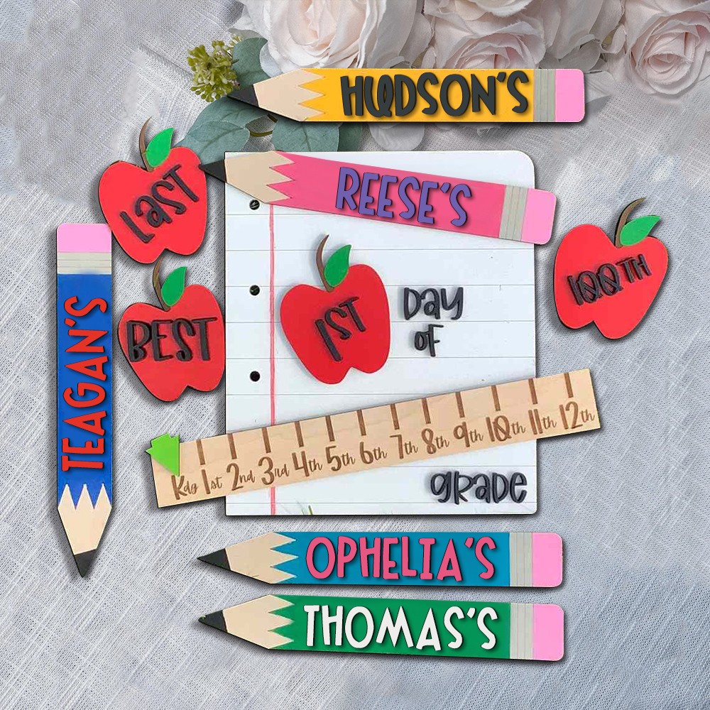 Personalised First/Last Day of School Sign Back to School Prop Board Milestone For Kids Gift