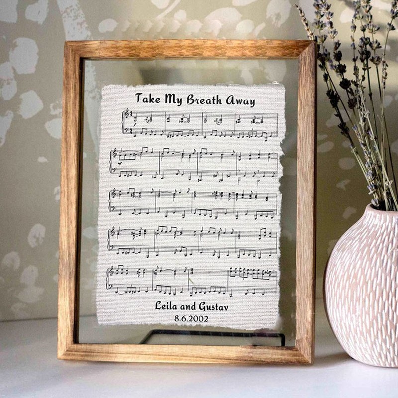 Personalised Framed Music Sheets Song Lyric Art Gift For Couple Wedding Anniversary Valentine's Day