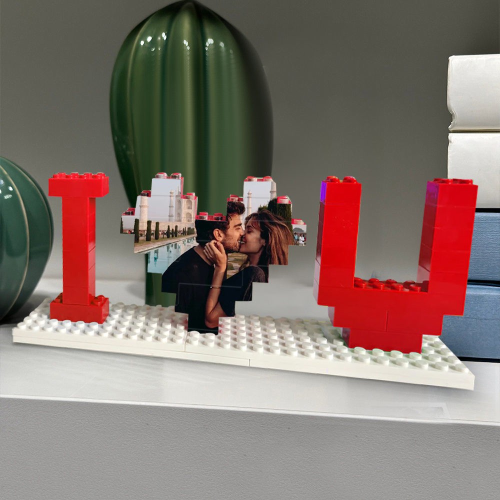 Personalised Photo Building Block Puzzle For Couples Valentine's Day Gift