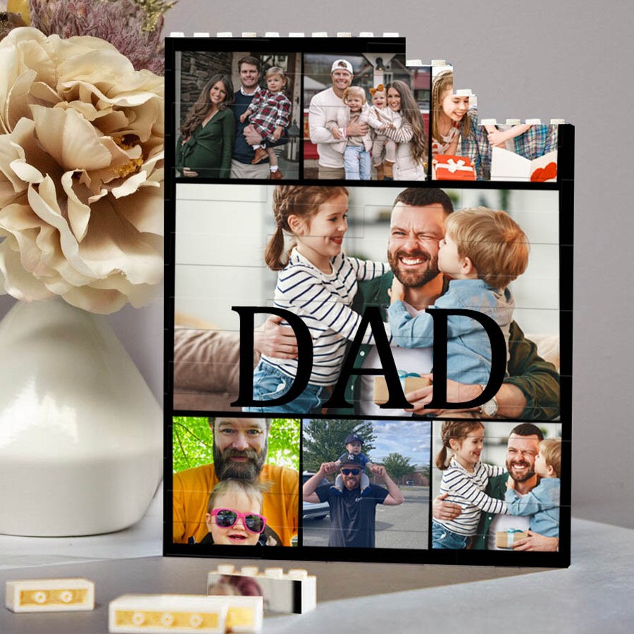 Personalised Photo Building Block Puzzle For Dad Father's Day Gift