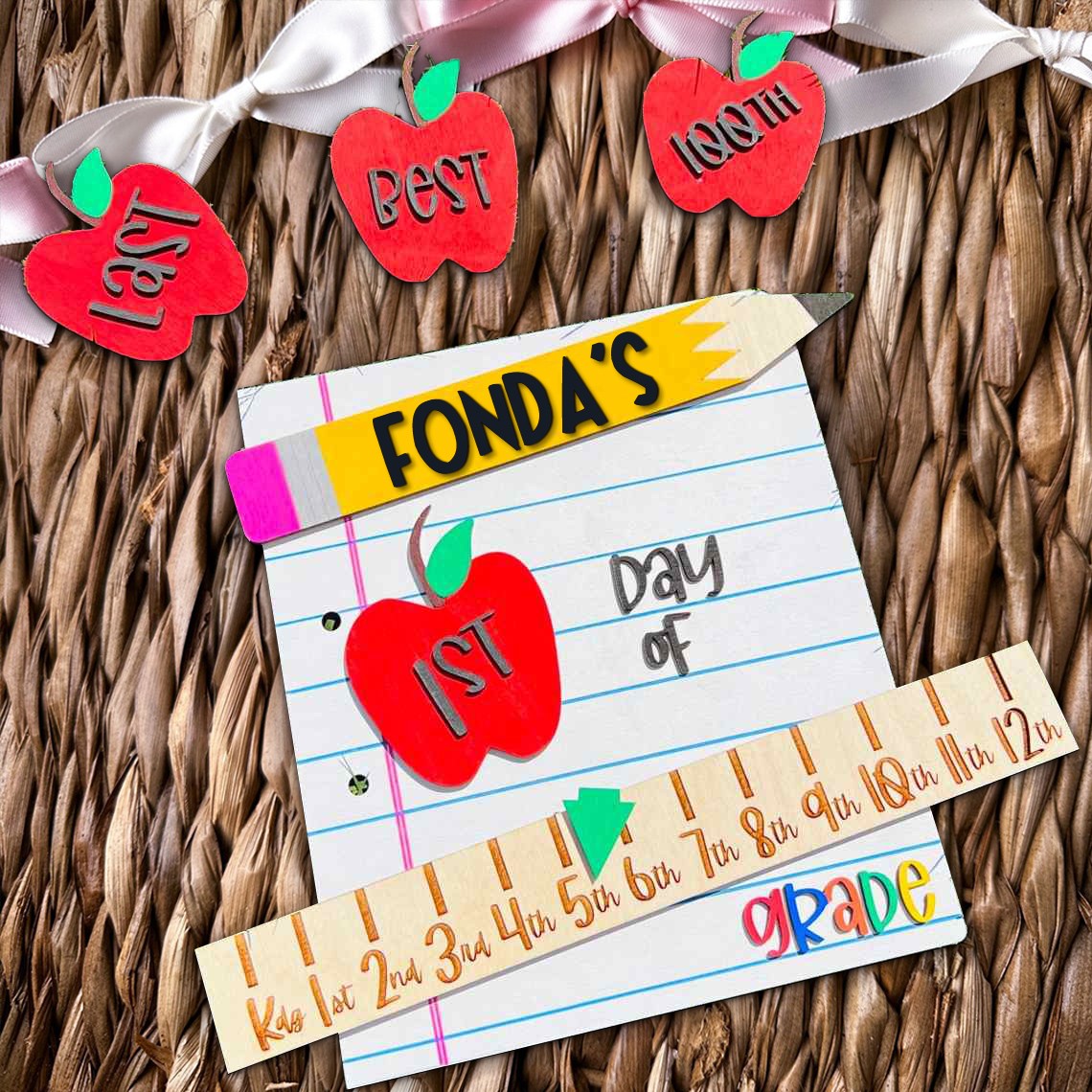 Personalised First/Last Day of School Sign Back to School Prop Board Milestone For Kids Gift